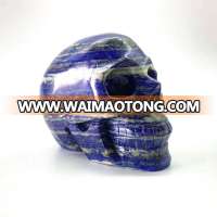 Wholesale natural hand carved crystal lapis lazuli stone skulls crystal craft skull for decoration